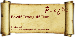 Povázsay Ákos névjegykártya