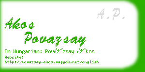 akos povazsay business card